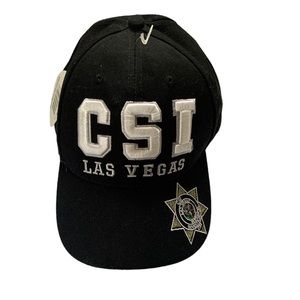 NWT CSI Las Vegas Embroidered Black White Cap